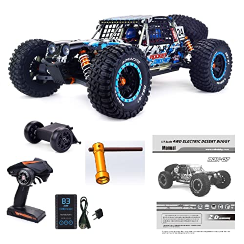1/7 Scale 4WD Brushless Desert Buggy, 2000KV Motor 150A ESC 25KG Metal Servo, CNC Adjustable Aluminum Shocks, 2.4GHz RTR Hobby Off Road RC Car for Adults 14+（Without Battery） - color: White
