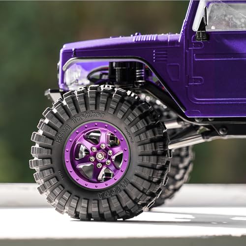 INJORA 1.3 Aluminium Beadlock Wheel Offset -4.05mm for 1/24 1/18 RC(Purple) - color: Purple
