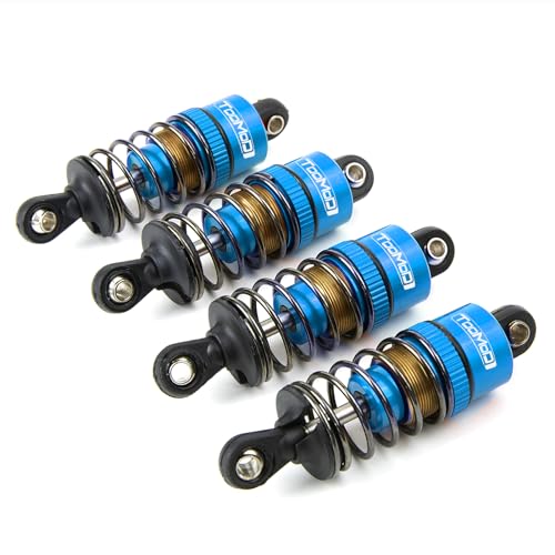 52MM Oil Shock Absorbers Upgrade Compatible with 1/10 RC Cars | Fits Tamiya TT-01/02 / M03-06 / TA05/06 / M05 / M06 - Oil Damper Upgrade - Blue - color: Blue