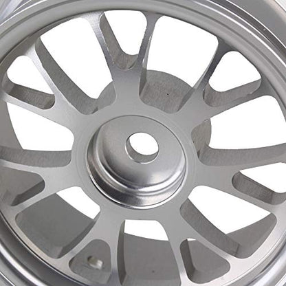 Mxfans 4PCS RC Silver Y-Shape Wheel Rim Aluminum Alloy Upgrade 52mm Diameter Wheel Rim RC 1/10 On-Road Car & Drift Car