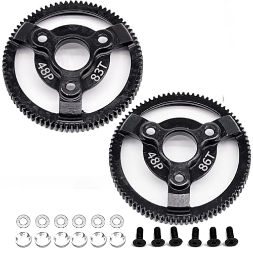 RC 48P 83T & 86T Spur Gear Hardened Steel Spur Gear Upgrades Part for Traxxas 1/10 Slash Stampede Rustler Bandit 2WD VXL XL-5 F-150 SVT, (83T & 86T) - size: 48P-Spur Gear-83T 86T