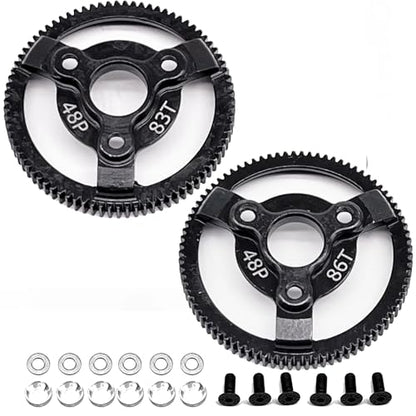 RC 48P 83T & 86T Spur Gear Hardened Steel Spur Gear Upgrades Part for Traxxas 1/10 Slash Stampede Rustler Bandit 2WD VXL XL-5 F-150 SVT, (83T & 86T) - size: 48P-Spur Gear-83T 86T
