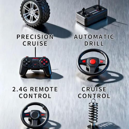 Mini Rc Truck,1/64 Scale Mini Remote Control Monster Truck with Trailer, 2.4Ghz Remote Control & APP, Rechargeable Alloy Shell RC Cars with Lights, Speed/Steering Adjustable (Black) - color: Black