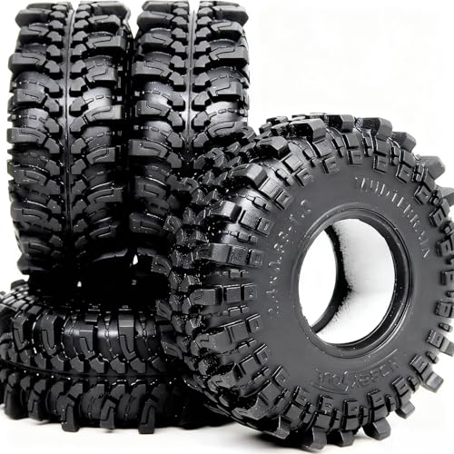 1.0 Crawler Tires 61 * 22.4mm Super Soft Sticky Mud Tyre for RC 1/18 TRX4M 1/24 AX24 SCX24 FCX24 Upgrades - style: 1.0 Tires 61mm Tall