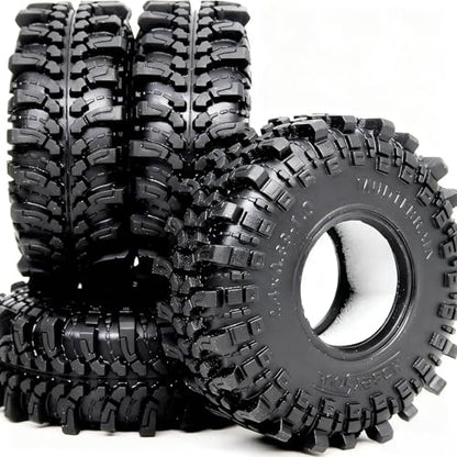 1.0 Crawler Tires 61 * 22.4mm Super Soft Sticky Mud Tyre for RC 1/18 TRX4M 1/24 AX24 SCX24 FCX24 Upgrades - style: 1.0 Tires 61mm Tall