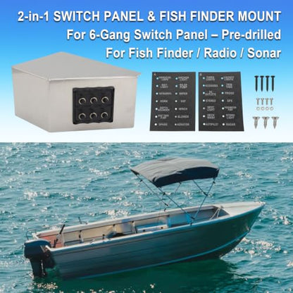Aluminum Side Console Switch Panel Mount for Boats Bracket for Fish Finders Boat Accessories - color: Bracket+Switch Panel