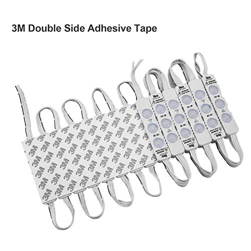 Lulin Upgraded 100PCS Led Module Strip Lights White, 54ft AC110V SMD 3 LED Module Light for Letter Sign Advertising Signs Storefront Garage with Tape Adhesive Backside - size: 1.8W-100PCS