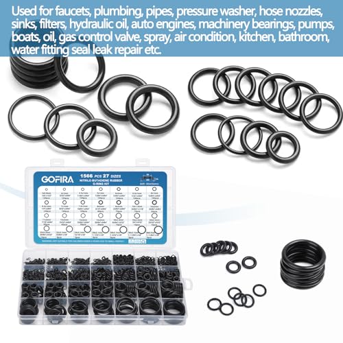 O-Ring O Rings Assortment Kit 1566Pcs 27 Sizes Nitrile Rubber Seals Storage Case Resist Oil Heat for Auto Vehicle Faucet Plumbing Hydraulic Air Gas Water Pressure Washer Motor Boat Repair - style: 27 Size/1566 Pcs