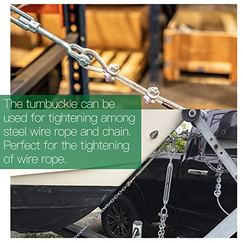 1/2" Jaw Jaw Turnbuckle Galvanized Jaw and Jaw Turnbuckle, Jaw Jaw Closed Body Marine Turnbuckle Jaw, 3500lbs Working Load Limit, Durable for Wire Rope Cable (1/2" x 9") - style: Jaw & Jaw-1/2 x 9
