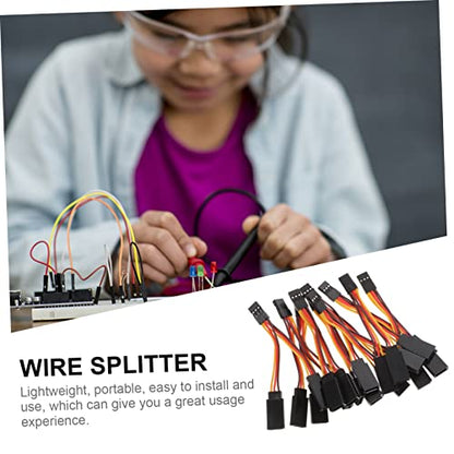 ibasenice 10pcs Extension Cable for Rc Car Helicopter and Plane Flexible Design Male to Female Connection for Dual Receiver Setup Sturdy and Lightweight Cables