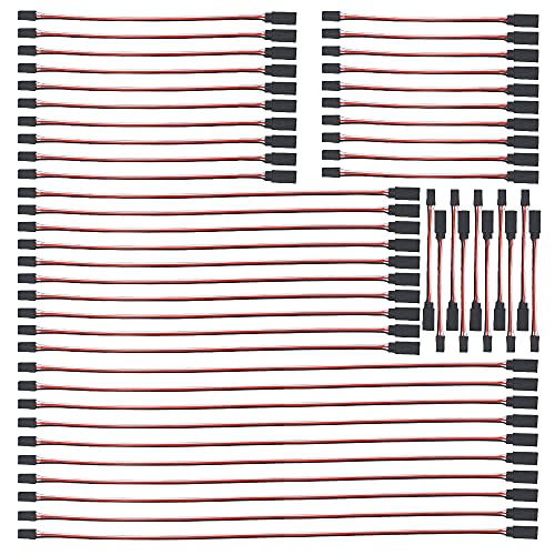 WMYCONGCONG 50 PCS Servo Extension Lead Wire Cable Male to Female 3 Pin for Futaba JR Servo Extension Connection 5 Sizes