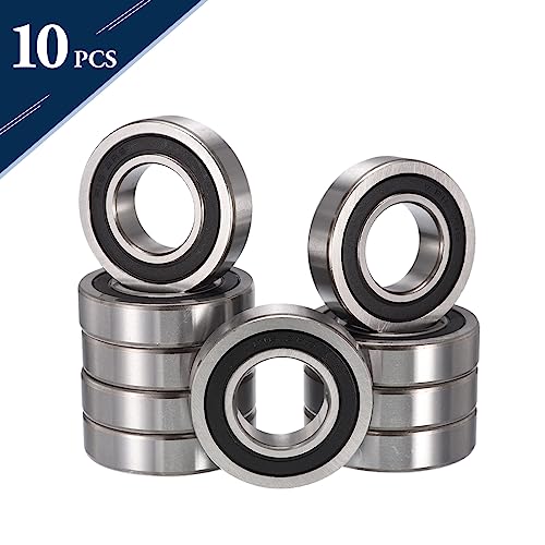 R16-2RS Deep Groove Ball Bearings, ID 1" x OD 2" x Width 1/2" Double Rubber Sealed Ball Bearing Pre-Lubricated Chrome Steel Z2 Lever 10pcs - size: R16-2RS 1"x2"x1/2"