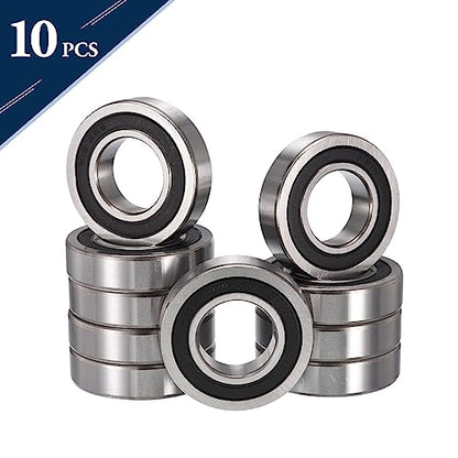R16-2RS Deep Groove Ball Bearings, ID 1" x OD 2" x Width 1/2" Double Rubber Sealed Ball Bearing Pre-Lubricated Chrome Steel Z2 Lever 10pcs - size: R16-2RS 1"x2"x1/2"