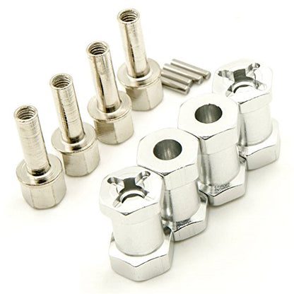 RC 12mm Wheel Hex Drive Hubs Combiner Coupler Aluminum 15mm/20mm/25mm/30mm Offset Extension Longer Combiner Drive Adapter for 1/10 Axial SCX10 Wraith RC Car Upgrade Parts (Silver - 20mm) - color: Silver - 20mm