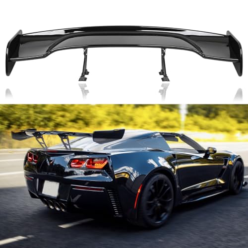 JMTBNO 57 Inch GT Wing Rear Trunk Spoiler Wing Gloss Black Compatible with Universal Car Spoiler Rear Wing Rear Trunk Spoiler GT Style Wing Spoiler Gloss Black - color: Gloss Black