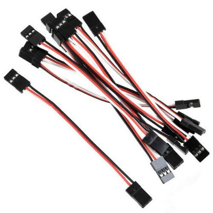 10PCS Servo Bracket Kit + 10PCS Extension Cable for MG995 MG996R – Aluminum Mount Set for Robot Arm, RC Car, Pan Tilt DIY