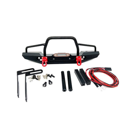 RC car Metal Front/Rear Anti-Collision Bumper for 1/10 Crawler Car TRX-4 Axial SCX10ii 90046 With Light