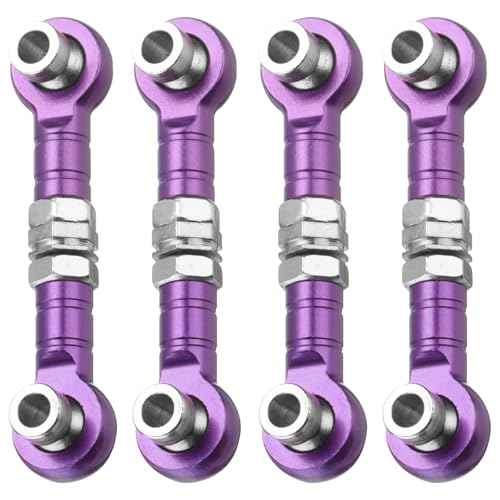 MECCANIXITY 4pcs Steering Servo Turnbuckle Rod RC Aluminum Alloy Linkages for HSP 1/10 94123 On-Road RC Car(Purple) - color: Purple, size: 32mm