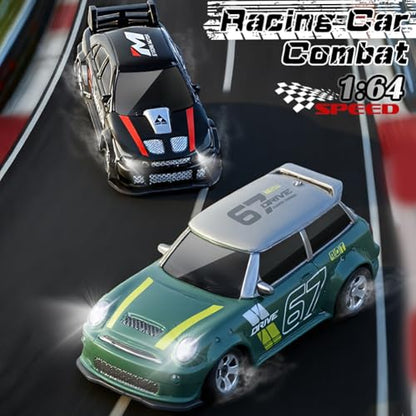 KF33 1:64 Scale Mini Drift RC Car with Full Proportional RTR 2.4GHZ Remote Control for Desktop Racing (Green) - color: Green