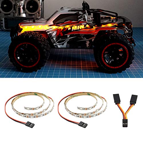 LED Light Strip for RC Fixed Wing Airplane Flying Wing Plane AR Wing Drone Model Car Truck (Yellow) - color: Yellow