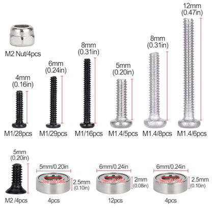 HobbyPark Screw Set for 1/30 Axial SCX30 Crawler 1/32 Redcat Ascent-32 Hardware Screws Kit