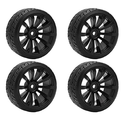 1/10 RC Drift Car Tires Hard Rubber Tyre Set for TT02 RC On Road Drifting Car Black 4PCS 62mm Diameter 26mm Width 12mm Hex