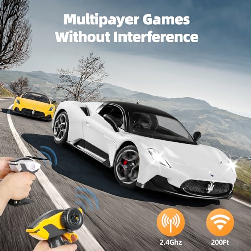 MIEBELY Licensed Maserati MC20 1:12 RC Car Openable Doors 2.4Ghz | Licensed Maserati;Open doors;2.4Ghz anti-interfere;7.4V removable battery;Tough ABS;LED lights;Gift for boys & collectors