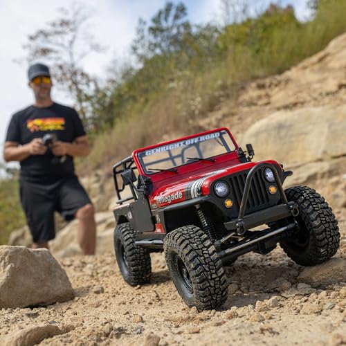 Axial RC Truck 1/10 SCX10 III Jeep CJ-7 4X4 RTR Brushed Rock Crawler, Red | Battery and Charger Not Included, AXI03008V2T1, Ready to Run - color: Red