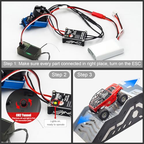 GOUPRC Brushless ESC 30A & 2204 2400KV Brushless Outrunner Motor with Mount Combo Kit for SCX24 Axial 1/24 Remote Control Crawler Truck Car Blue - style: Blue ESC & Motor & Mount