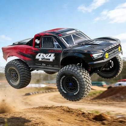 STMU 17mm Hex 1/8 1/7 RC Short Course Truck Tires & Wheels OD 140mm - All Terrain Off Road Tyres for TRAXXAS UDR ARRMA Mojave HSP DF7 FS Atom YK4072 RC Buggy Truck (Black) - color: Black