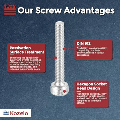 30pcs Socket Head Cap Screws - [M2.5-0.45 x 20mm] 304 Stainless Steel Allen Socket Drive for Electrical Motor 3D Printing Fan Engine Replacement Use, Silver - size: M2.5-0.45x20mm