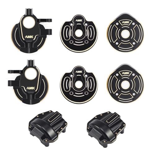 AMK SCX10 III Brass Kit 1.18lb Diff Cover Front Rear Axle Housing Portal Steering Knuckle Caps for 1/10 RC Crawler Axial SCX10 Upgrades AR45P