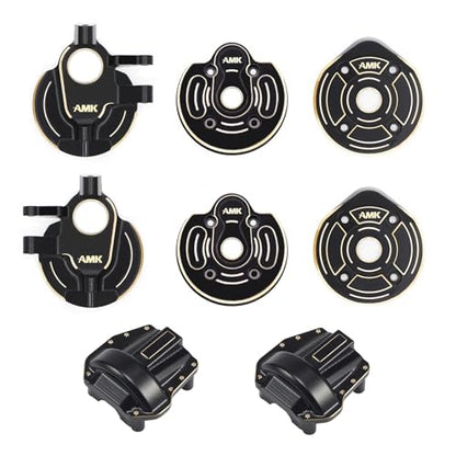 AMK SCX10 III Brass Kit 1.18lb Diff Cover Front Rear Axle Housing Portal Steering Knuckle Caps for 1/10 RC Crawler Axial SCX10 Upgrades AR45P