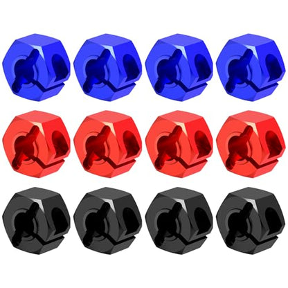 LSG 4pcs 7075 Aluminum Wheel Hex Hub 12mmHeavy Weight for Tra-xxas 1/16 Mini Maxx 4WD Mini XRT VXL-3S RC Upgrades Parts (Blue) | Thickness Aluminum 7075 Alloy Wheel Drive Adapters Upgrade Parts - color: Blue
