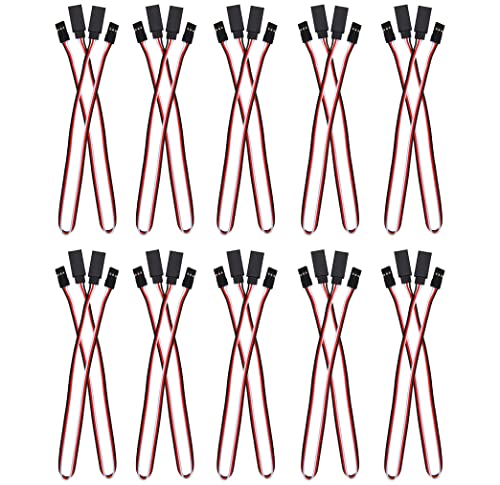20Pcs ShareGoo 300mm Male to Female JR Style JR Plug 3-pin RC Servo Extension Lead Wire Cable for RC Car Plane Helicopter Drone