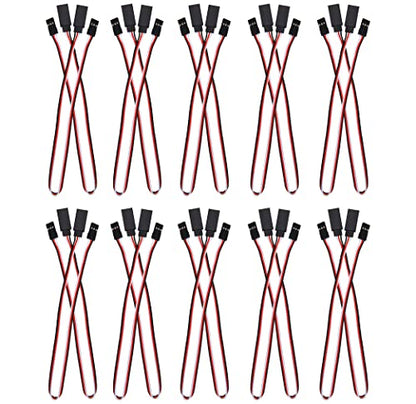 20Pcs ShareGoo 300mm Male to Female JR Style JR Plug 3-pin RC Servo Extension Lead Wire Cable for RC Car Plane Helicopter Drone