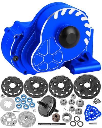 Metal Magnum 272R Assembled Transmission Upgrades Part for 1/10 Slash/Rustler/Stampede/Bandit 2WD VXL. Gearbox Transmission Bundle with Tooth Spur Gear Hops Up. #9495(Navy Blue) - color: Navy Blue(for 1/10)