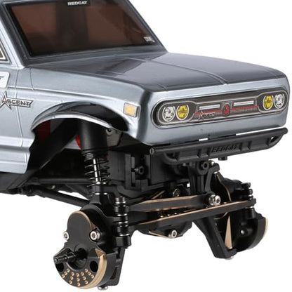 Redcat Ascent 18 8-in-1 Brass Set, 213g Black Coating Skid Plate, Steering Knuckle, Outer Portal Housing, Steering Link, Diff Cover and Servo Mount for 1/18 RC Crawler Redcat Ascent 18 Upgrades