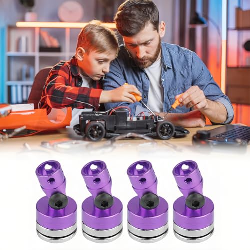 Joyzan RC Magnetic Body Post,Magnet Car Shell Mount Column Clips SCX10 1:10 | Alloy Aluminum Stealth Invisible Touring Drift Model Hobby Vehicle Accessories Parts Scale 4WD 4 Pack Purple