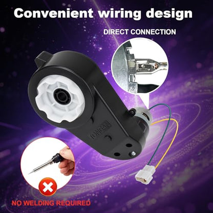 2Pcs 24V RS555 40000RPM Ride On Upgrade Motor Gearbox Powered Wheels Electric Motor 12V&18V&20V&24V High Speed Engine Kid Trax Upgrade Replacement Parts