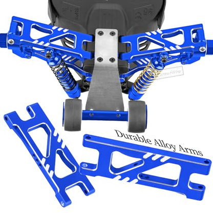 RC Upgrades Part for 1/18 Granite GROM MEGA 380,Front Rear Shock Absorber,Driveshafts CVD,Suspension Arms,Front Steering Block Knuckles & C-Hubs Caster Blocks & Rear Hubs,Navy Blue - color: Navy Blue(1set)