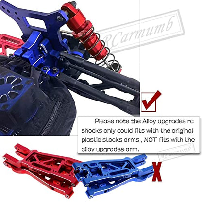Front Rear RC Shock Upgrades Part for 1/8 Sledge 4WD #95076-4, 4PCS Full Aluminum Big Bore RC Shocks Hops Up for Sledge Monster Truck,Black - color: Black