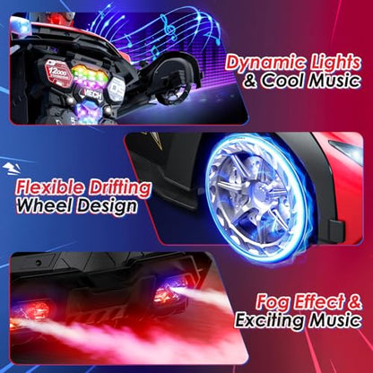 Holyton 1:10 Transforming RC Car, Large Remote Control Car | One-Button Transform to Robot, 2.4GHz Remote Control, Gesture Sensing, LED Lights, 80-Min Playtime, Gift for Kids Ages 5-12 - color: Red