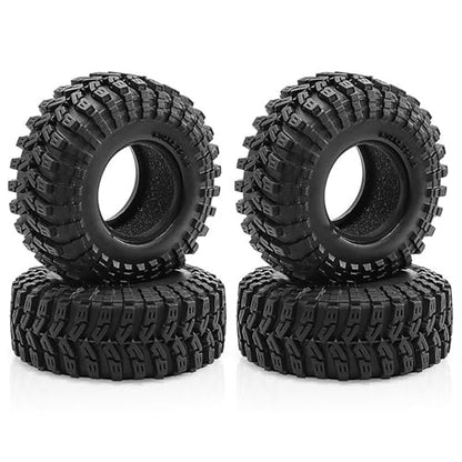 4PCS 1.3" Rubber Tire All Terrain Wheel Tyre with Foam Inserts for 1/12 1/14 1/18 1/24 Crawler Car for TRX4M SCX24 AX24 FCX24 FMS 1/24 Micro 1.0inch Beadlock Upgrade Parts (70x26MM) - color: 70x26mm