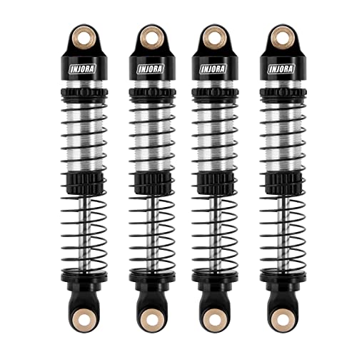 INJORA 59MM Long Threaded Oil Damper Shock Absorber for TRX4M, Black - color: Black