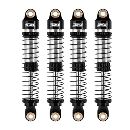 INJORA 59MM Long Threaded Oil Damper Shock Absorber for TRX4M, Black - color: Black