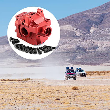 kingsea Aluminum Front Differential Gear Case Differential housing Compatible with Traxxas 1/10 Rustler Hoss Slash Stampede 4x4 XO-1 6880 RC Car, Red - color: Red