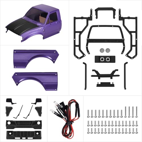 INJORA IR60-24 Body for SCX24 C10 Bronco Wrangler Basecamp 4Runner (Purple) - color: Purple
