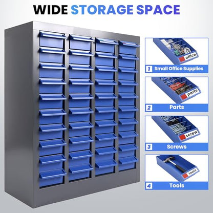 Metal 40-Drawer Parts Organizer, Garage Storage Cabinet with ABS Drawers, Heavy-Duty Alloy Steel Frame for Nuts, Bolts & Small Tools, Workshop & Home (40 Drawers) - size: 40 Drawers