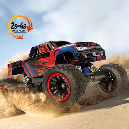 Hobbypark Pre-Glued 12mm Hex RC Truck Wheels and Tires Set for 1/10 Traxxas Stampede Hoss 4x4 VXL Redcat Blackout XTE Pro Volcano EPX Pro 2s 3s 4s Brushless Systems